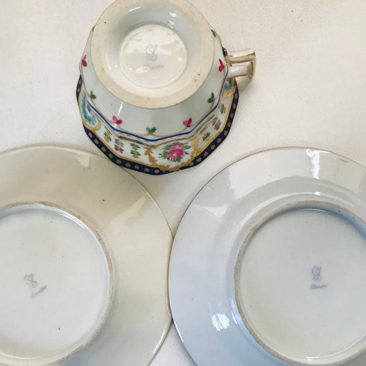 ドレスデン カールティーメ 薔薇 コバルト 窓絵 コレクション レア ③