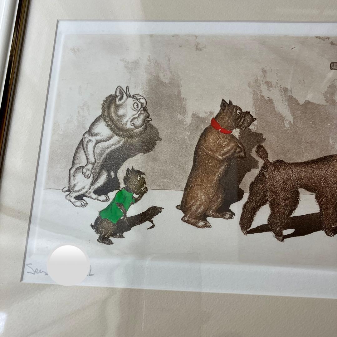 ボリス・オクライン本人サインあり美品銅版画エッチング