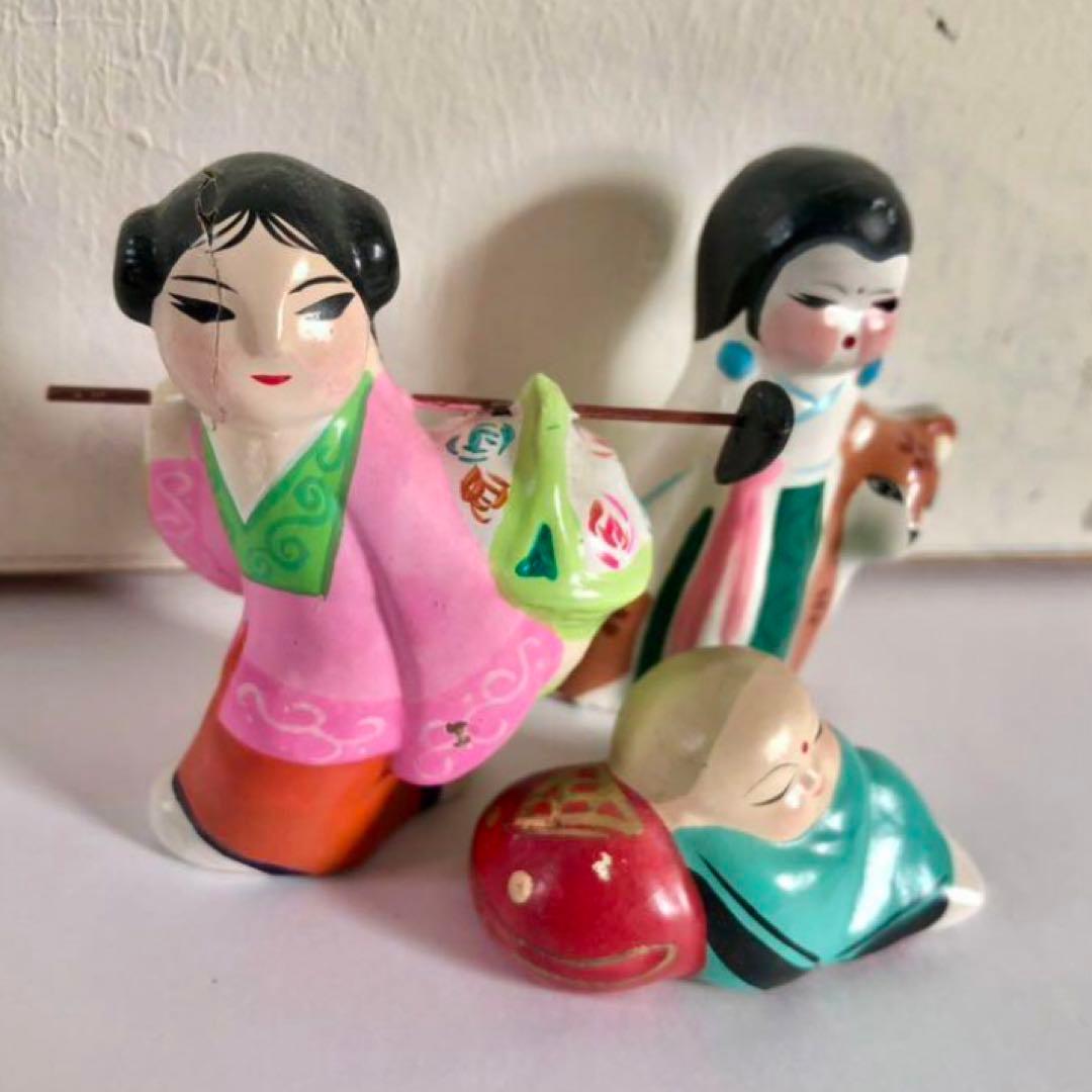 最終価格】中国 民芸品 泥人形 お土産 3体セット - メルカリ