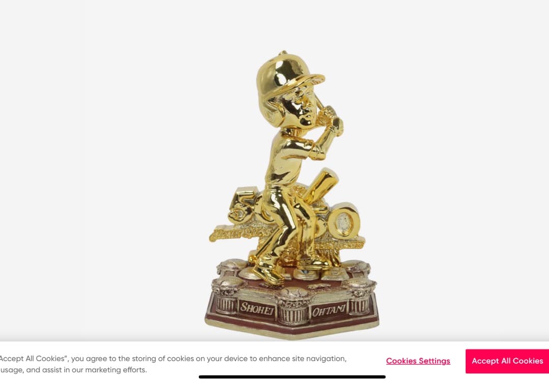 Shohei Ohtani 50/50 Mini Golden ボブルヘッド Shohei Ohtani Los Angeles Dodgers 50 Home Runs & 50 Stolen Bases