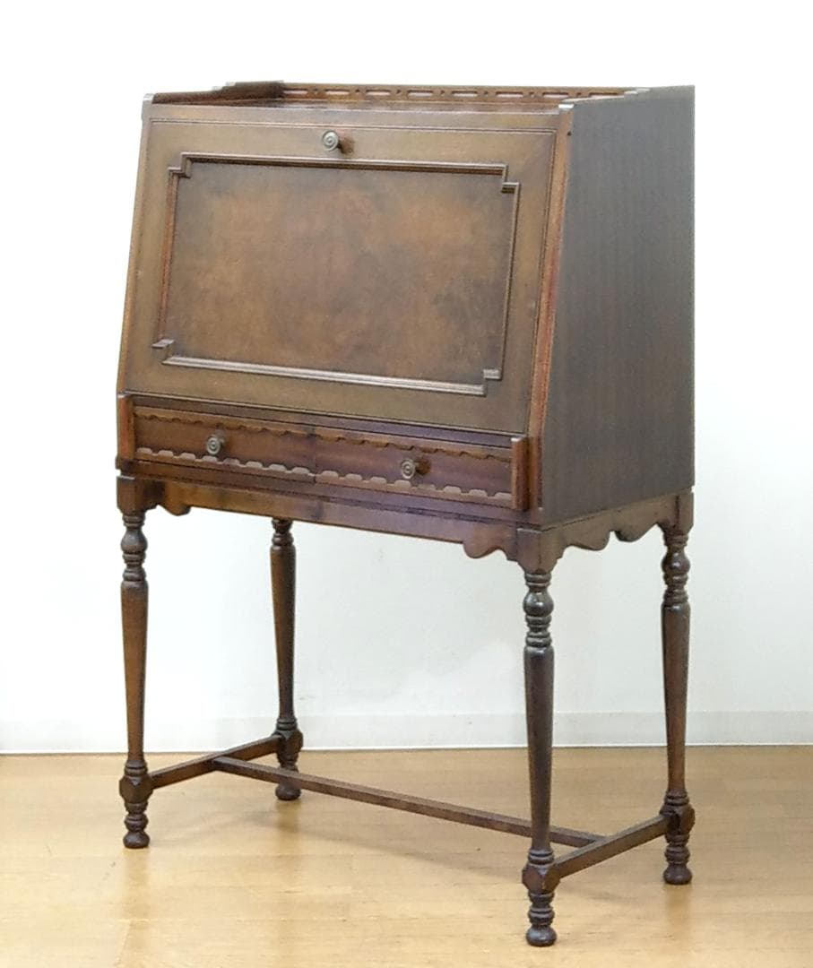 神戸 メープル不二屋 木製 アンティーク ライティング デスク ビューロー ビューロー・デスク – 神戸アンティークウェアハウス