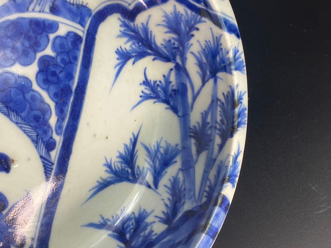 小鉢 青花 染付 松竹梅 岁寒三友 中国古玩 古美術 骨董 古伊万里 江戸