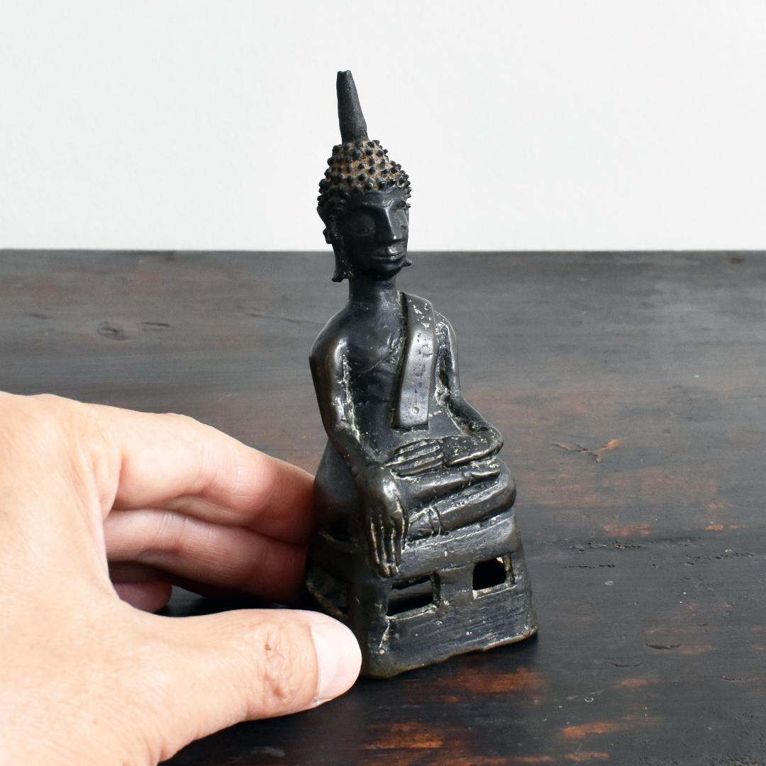 東南アジア ラオス18世紀頃 ランサーン王朝期 青銅仏像 /金銅仏 ブッダ