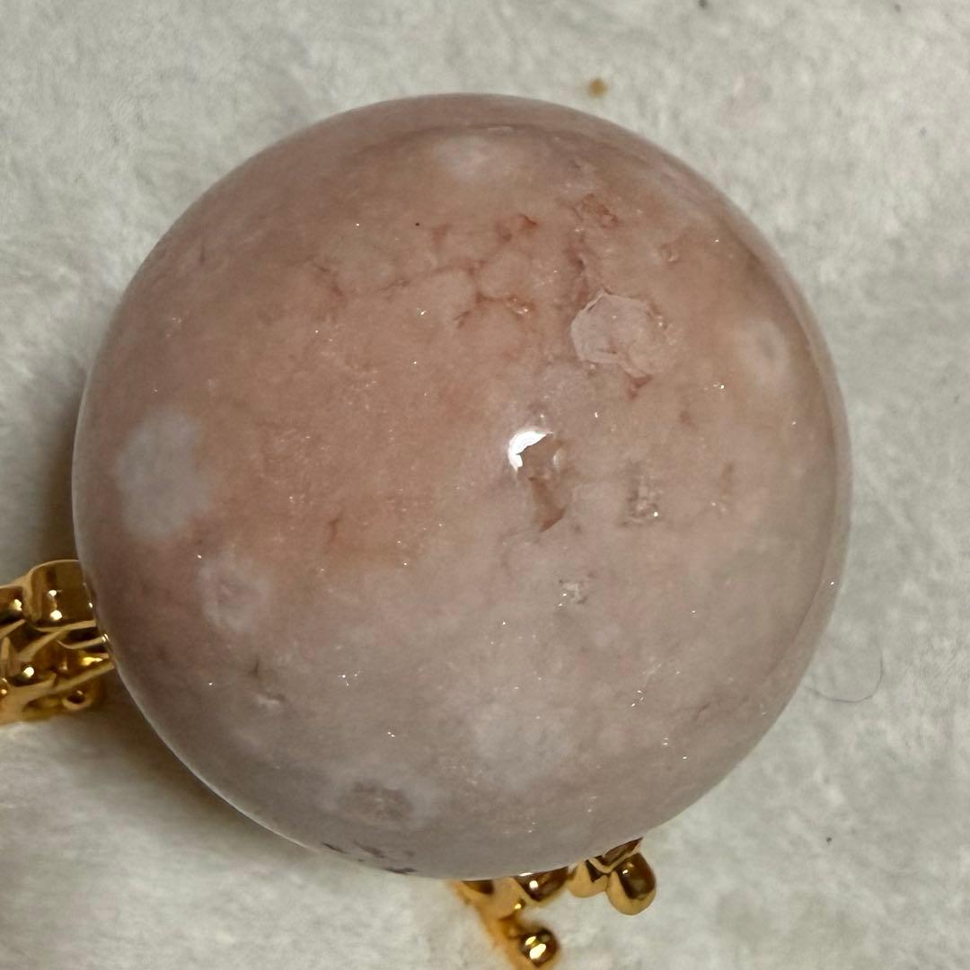 ピンクアメジスト　桜瑪瑙　ピンアメ　スフィア　6.4cm