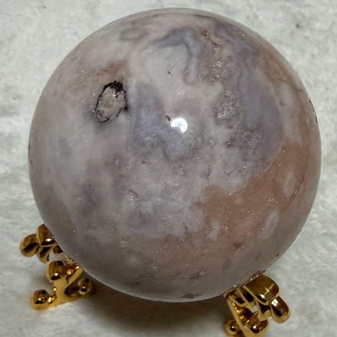 ピンクアメジスト　桜瑪瑙　ピンアメ　スフィア　6.4cm