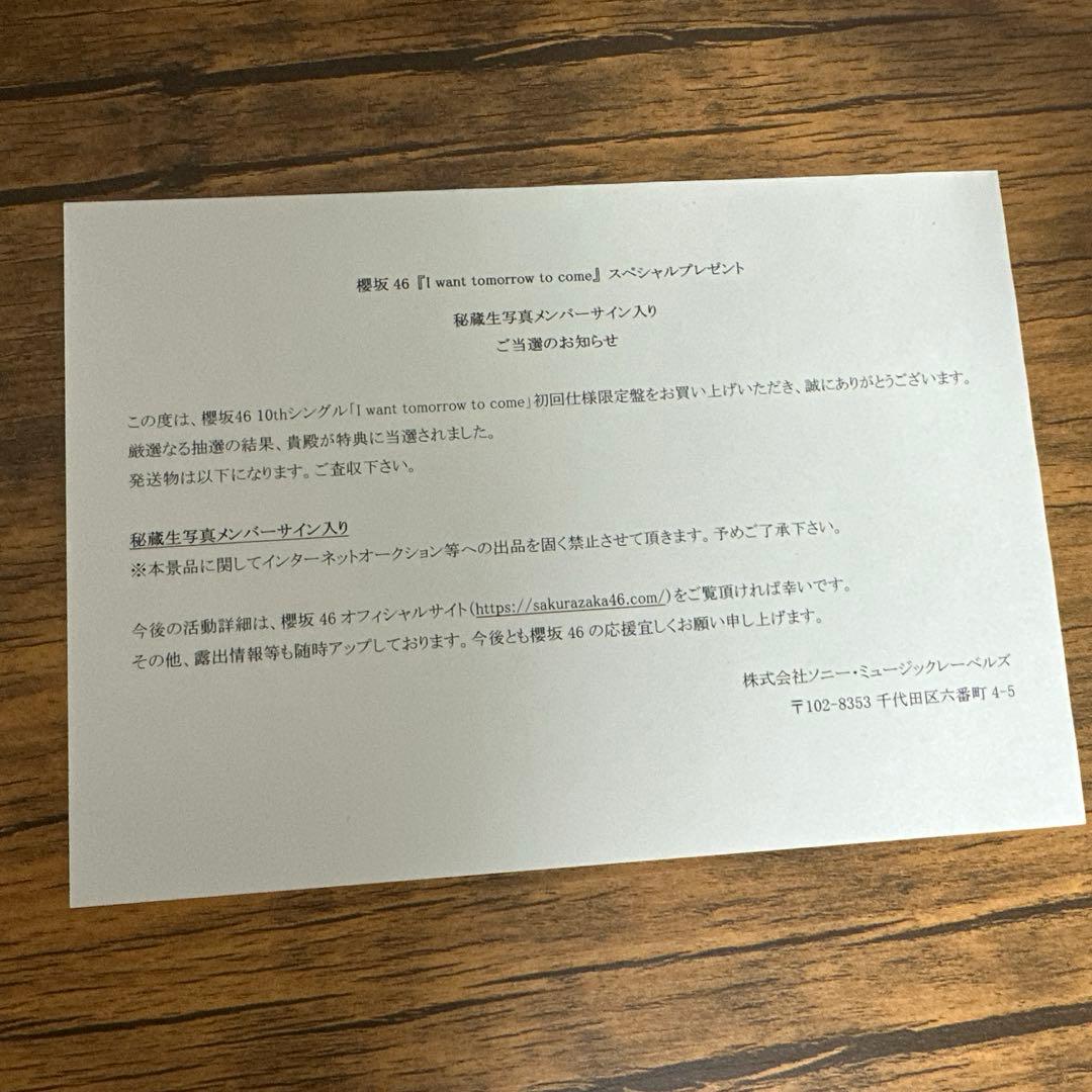 櫻坂46 向井純葉 秘蔵生写真 メンバーサイン入り 直筆 IWTC - メルカリ