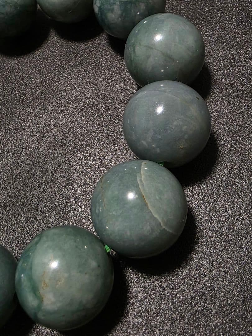 18.5mm　グアテマラ産翡翠　大玉　ブレスレット