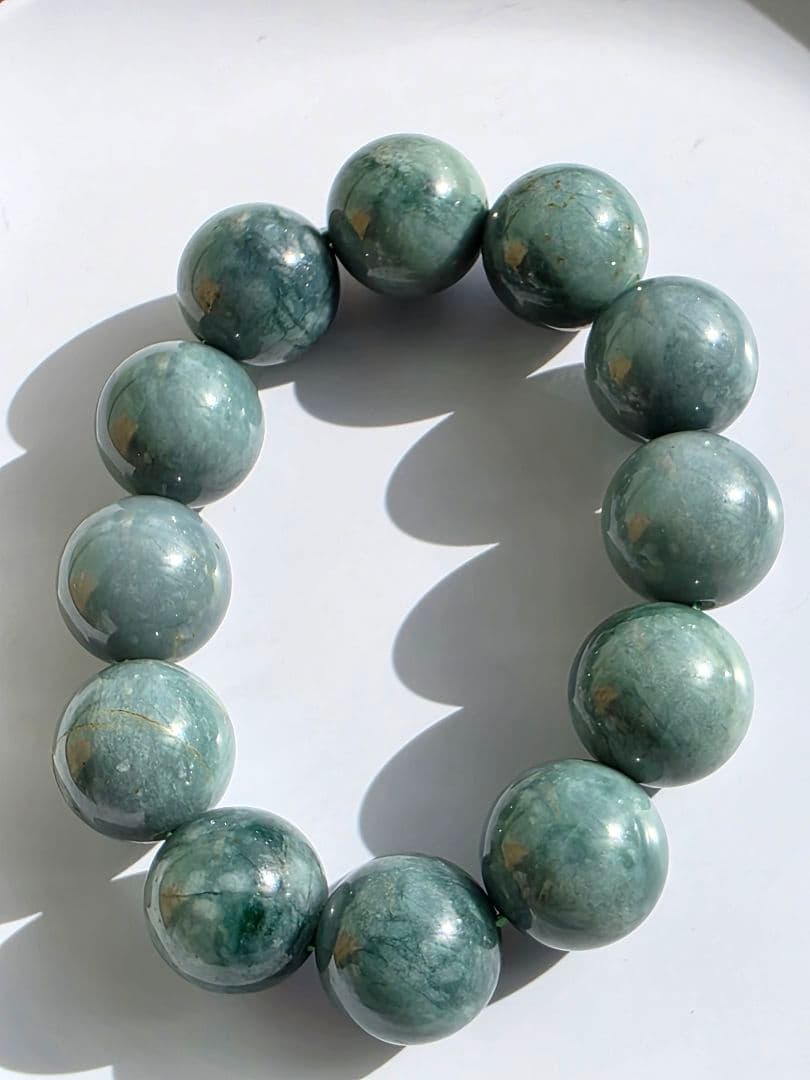 18.5mm　グアテマラ産翡翠　大玉　ブレスレット