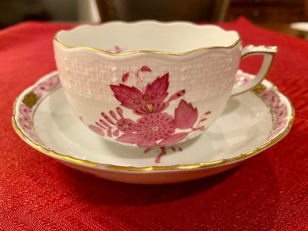 ☆ハンガリーの名窯☆美品】ヘレンド アポニーピンク カップ＆ソーサー