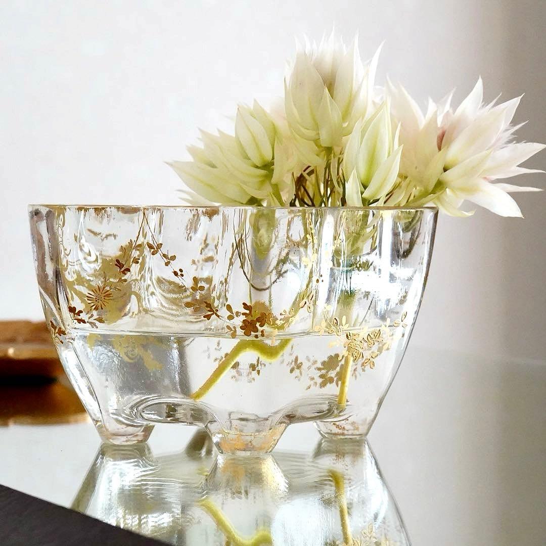 希少☆金彩オールドバカラBACCARATルイ15様式☆脚付花器