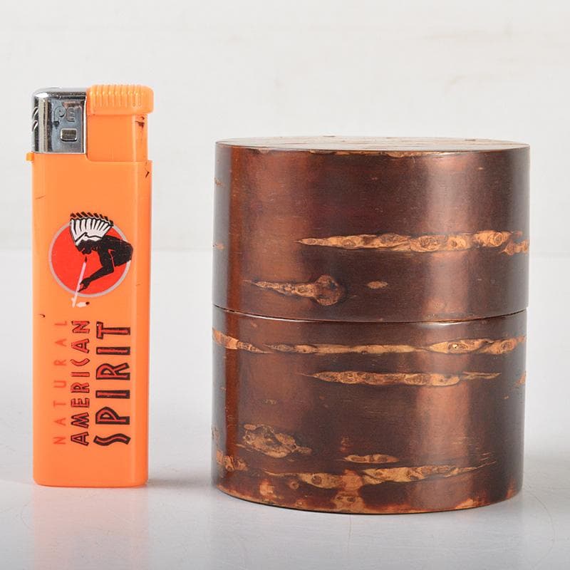 茶道具 越前塗 中出松峰作 螺鈿装飾 遠山桜蒔絵 桜中次 棗 共箱 V 6433