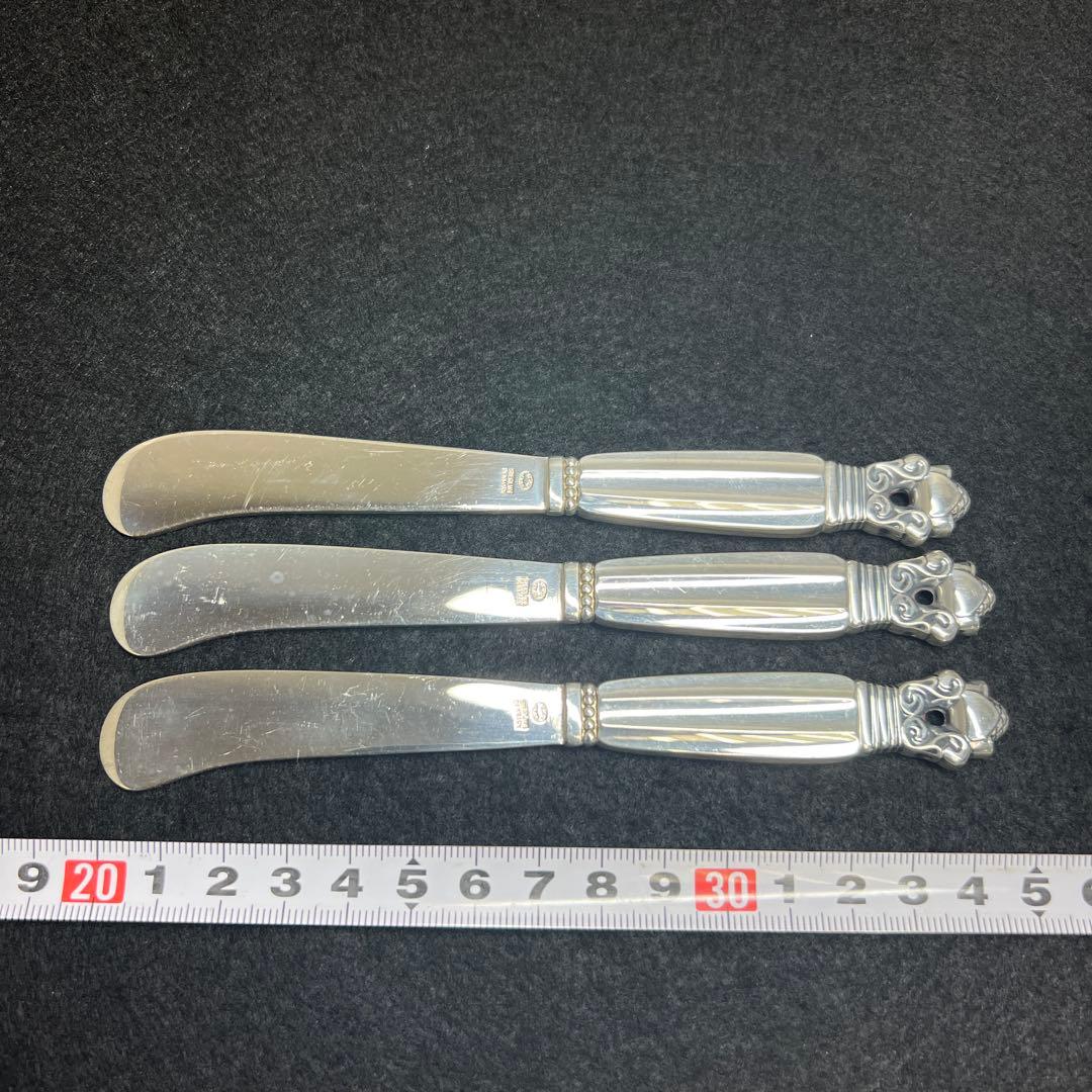 ジョージジェンセン エコーンsterling925 バターナイフ3本 104g - メルカリ