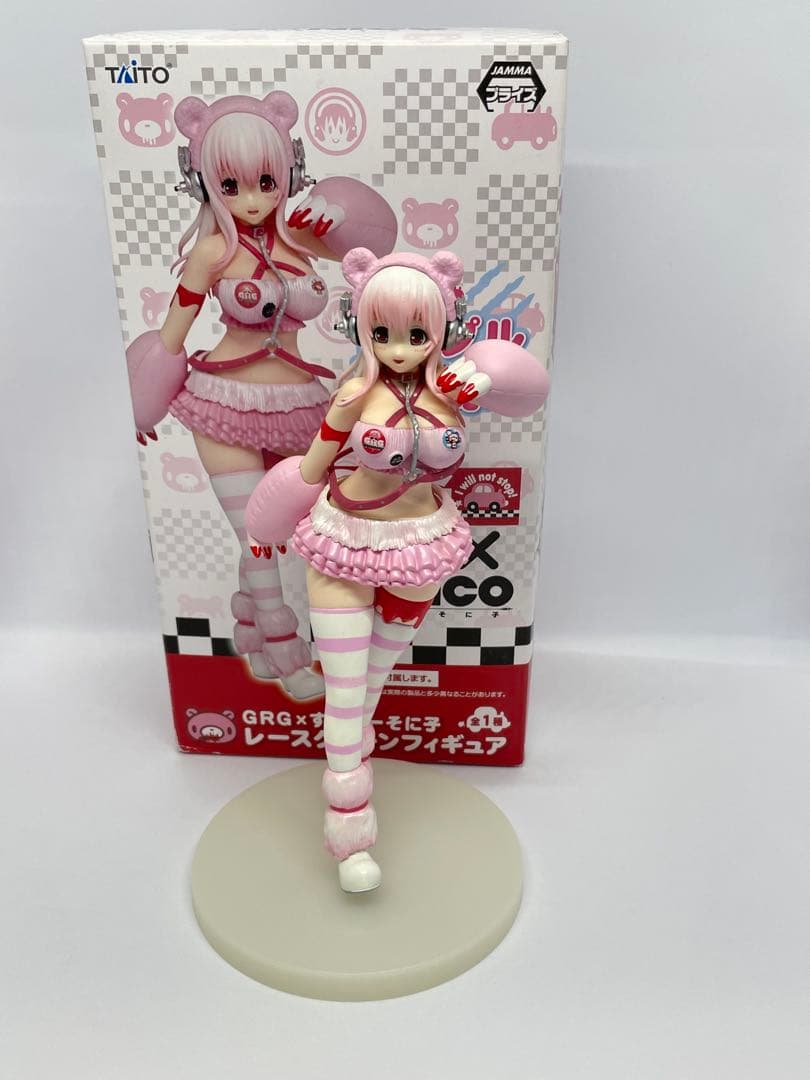 GRG×すーぱーそに子レースクイーンフィギュア　ジャンク品 チャックスGP GRG × すーぱーそに子 レースクイーン フィギュア - メルカリ