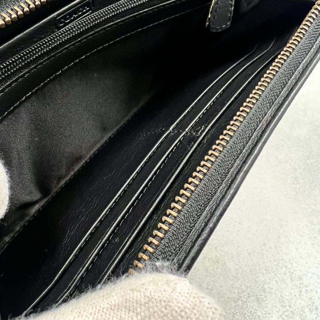 COACH レザー ブラック ストライプ メンズ 長財布 8420 - メルカリ