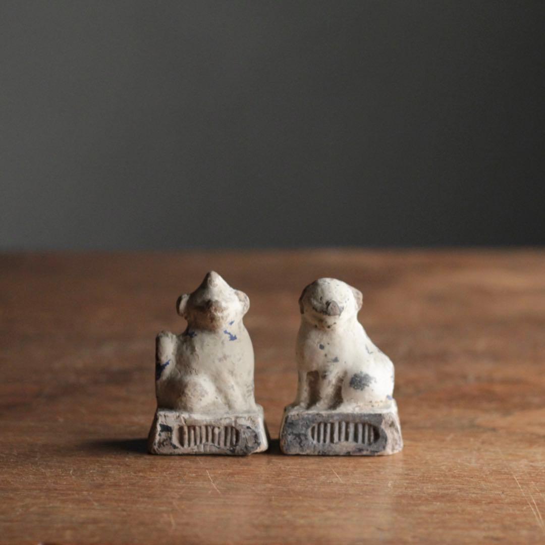 獅子 と 狛犬 土人形 郷土人形 民芸 古美術 古道具 アンティーク 古い 鞍馬の虎 No.2 土人形 郷土人形 民芸 古道具 アンティーク