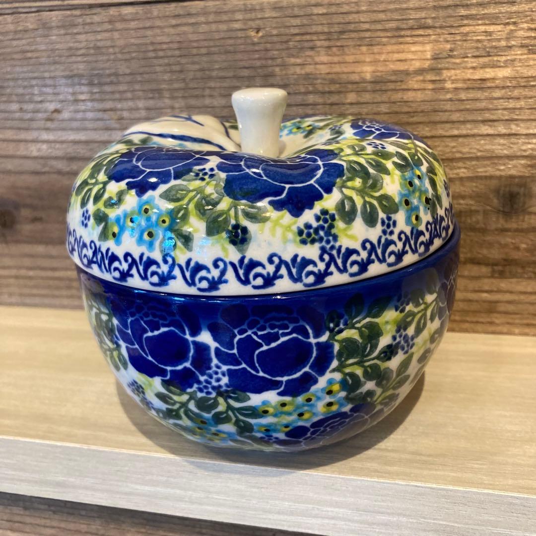 ポーリッシュポタリー＊りんごポット　V356-U624 りんごポット・ポーリッシュポタリー(ポーランド食器)