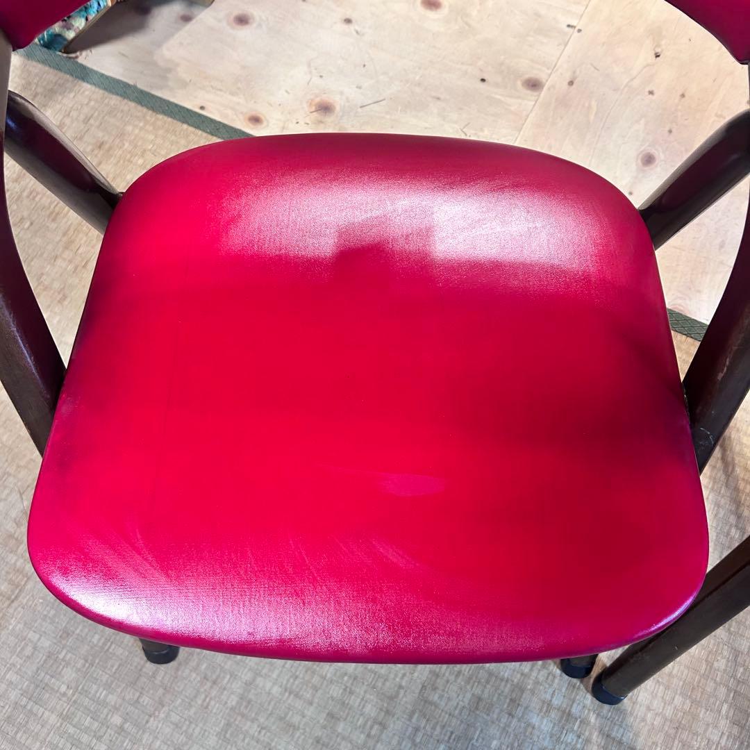 辻木工 曲木チェア 2脚セット 赤 レッド 木製 ダイニングチェア - メルカリ