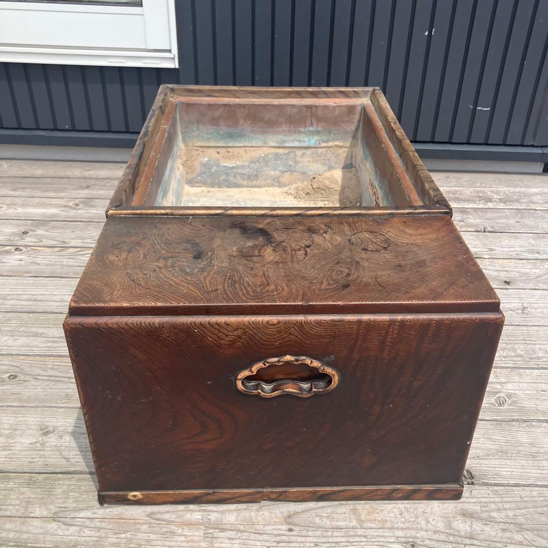 昭和レトロ 木製 長火鉢 4杯 引き出し収納付き 火鉢 囲炉裏 古家具