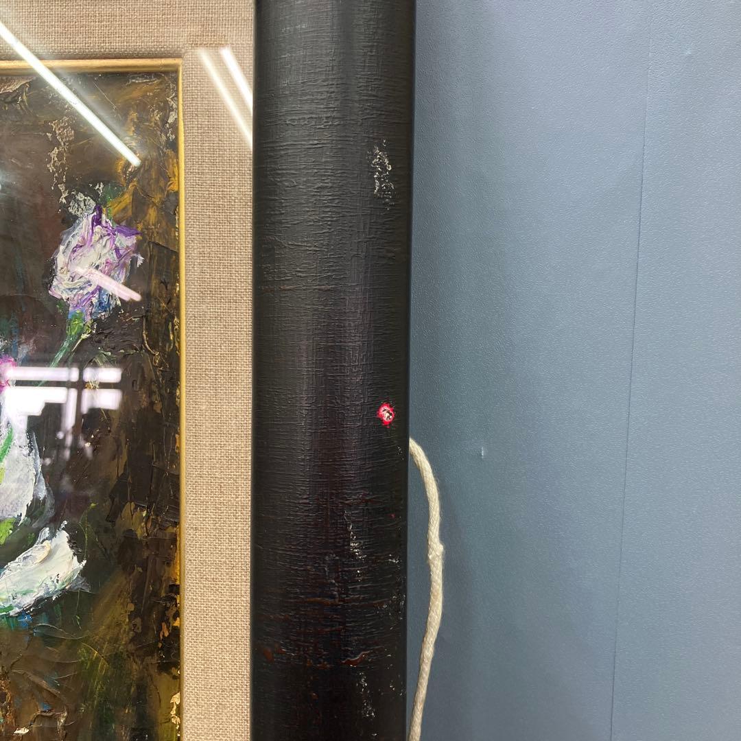 昭和レトロ 油彩画 油絵 花 静物画 肉筆 F6号（相当） 額装 額縁 額