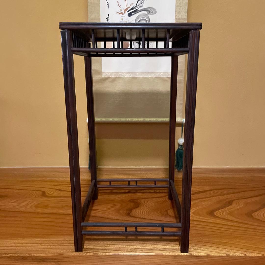 唐木】懸崖1.1尺 盆栽台 黒檀 ビンテージ品 高卓(こうしょく)【訳あり