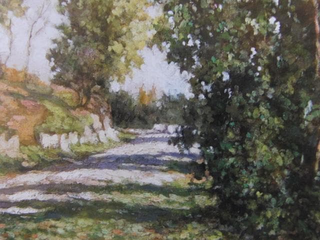 佐々木麦、【落葉の頃】、希少な画集画、新品高級額・額装付、状態良好