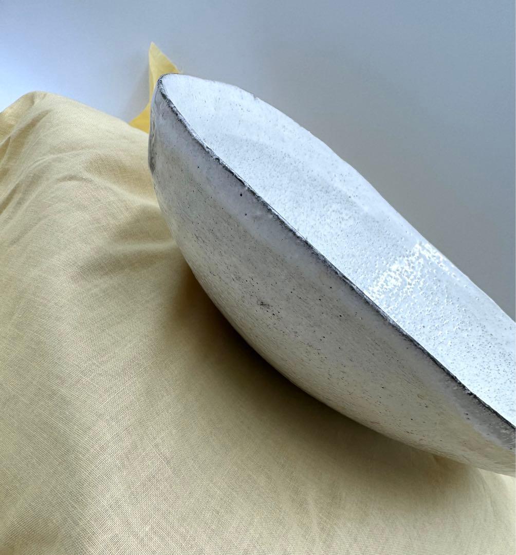 078冨本泰二 たまご型大鉢 貫入 未使用品 共箱 共布 キッチン・