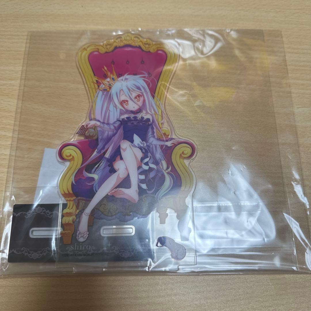 ノーゲーム・ノーライフ ラッキー缶バッジくじ 白 シロ BIGアクリル