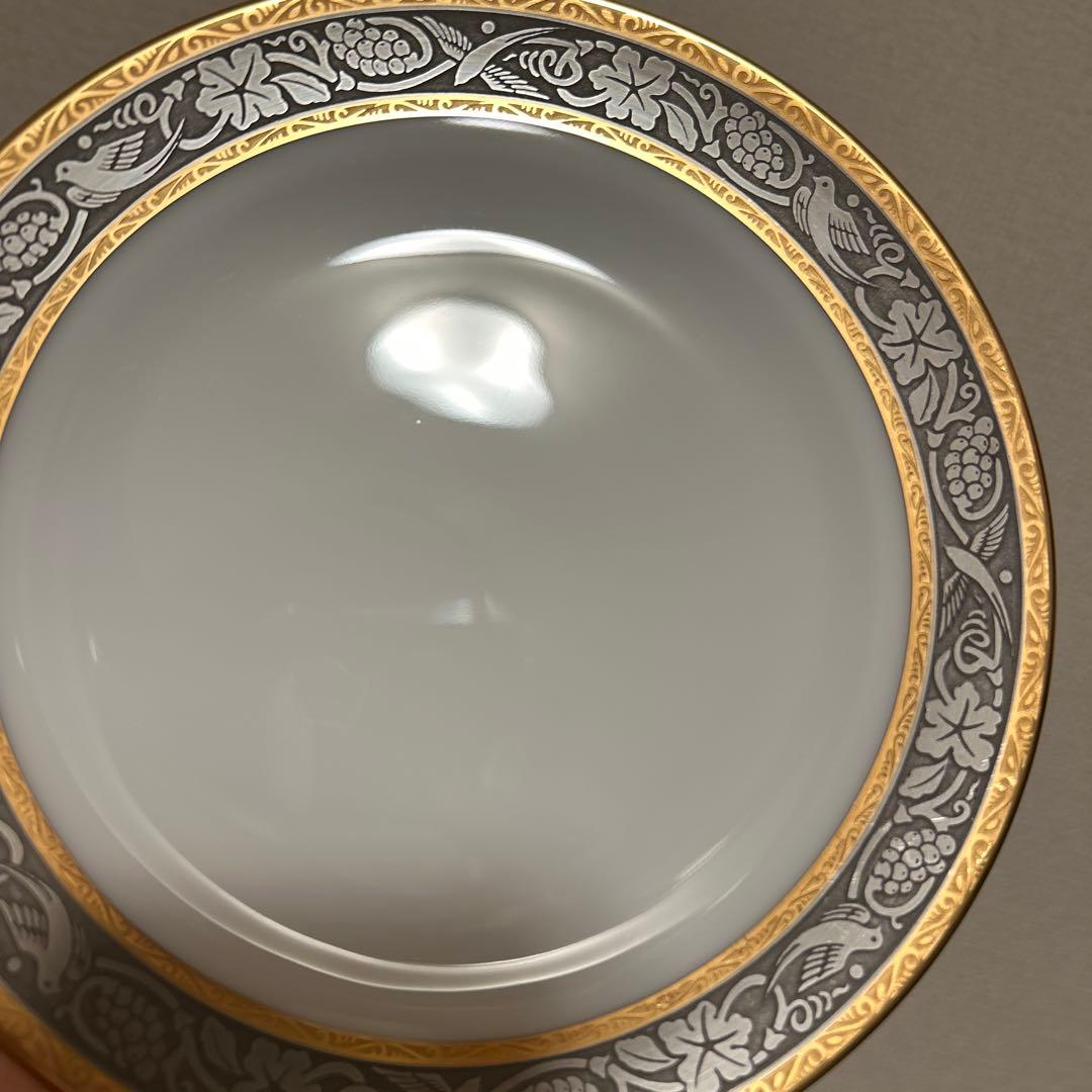 大倉陶園　白金金蝕唐草葡萄　デザートプレート　16.8cm