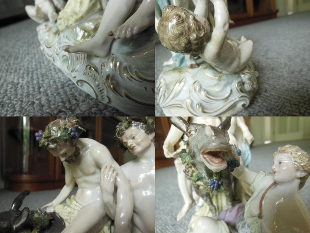 マイセン フィギュリン ロバに乗るシレナス  ロバのサイレーン 酔っぱらう人々