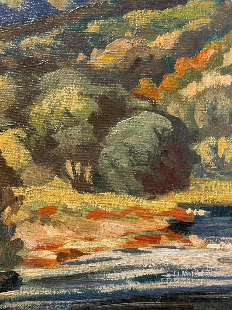 「真作」篠原薫　風景画　油彩画　額装　サイン有り　F8号