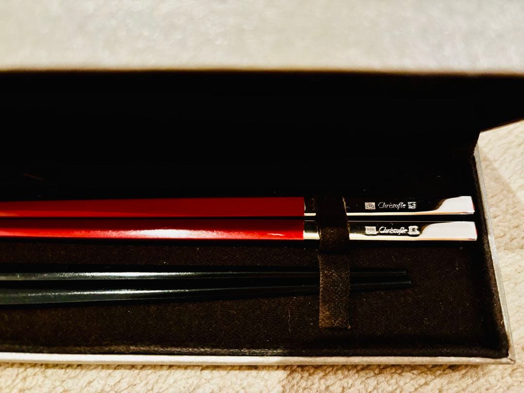 未使用！Christofle箸2膳セット、赤・黒色 - メルカリ