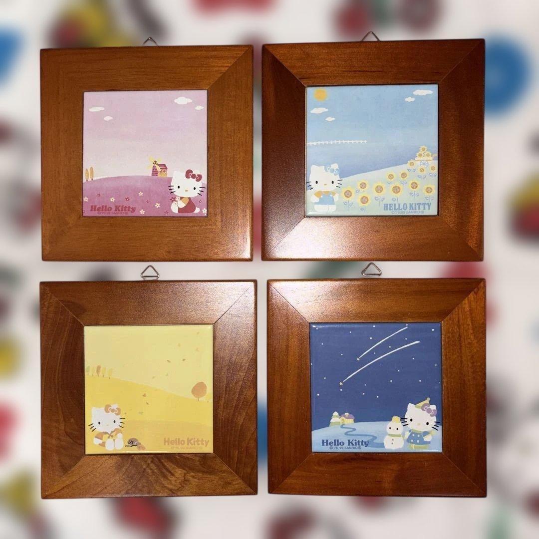 【超激レア・レトロ】SANRIO ハローキティ 四季のタイル画 デコレーション 超激レア・レトロ】SANRIO ハローキティ 四季のタイル画
