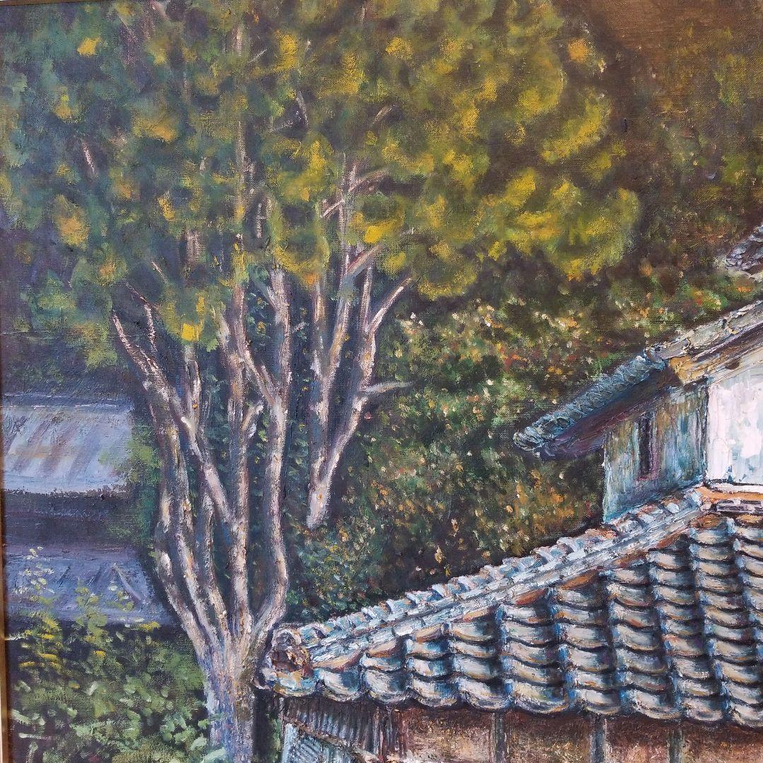 油絵　絵画　たばこかんそう《煙草乾燥小屋》F60 額付き