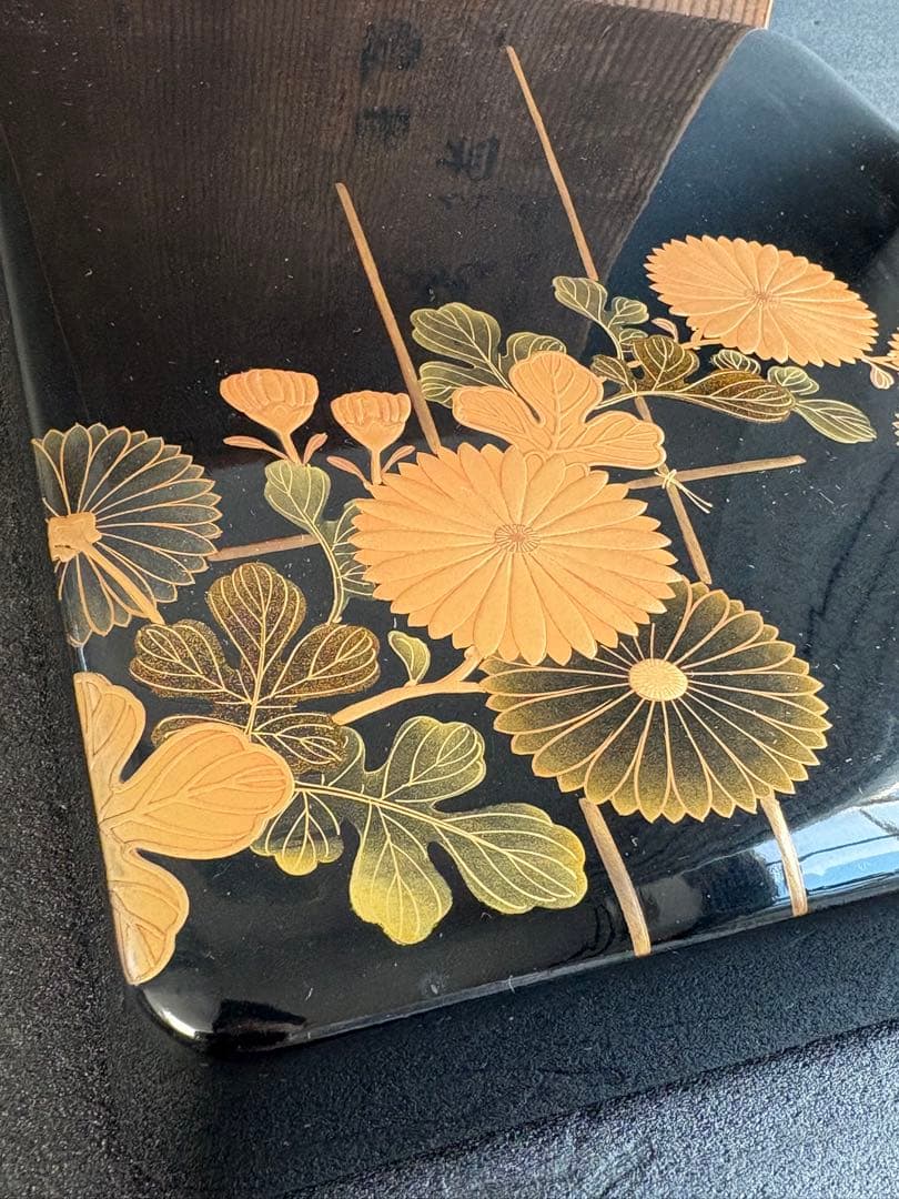 極美品/希少】時代物 金蒔絵 硯箱 フルセット 鶏竹紋 大正期 骨董