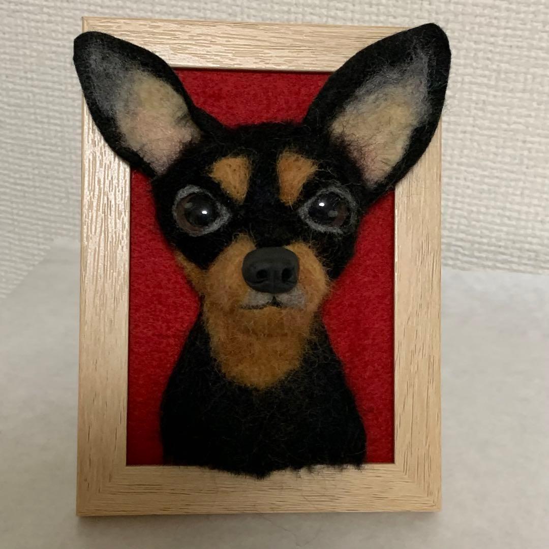 羊毛フェルト ハンドメイド ミニチュアピンシャー フレーム - メルカリ