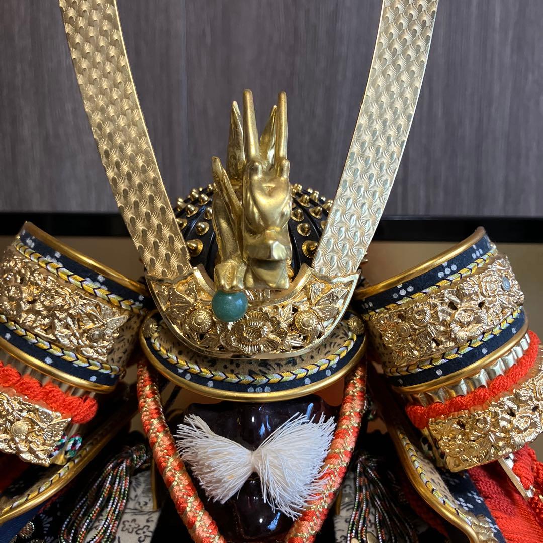 五月人形1️⃣ 大鎧 弓太刀 飾り台 金屏風セット 京都平安雅峰 純金箔