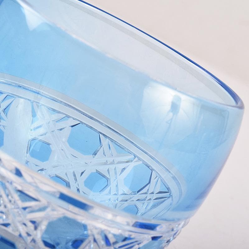 江戸切子 各務クリスタル 八角篭目 懐石杯 共箱 2点まとめて M R8984