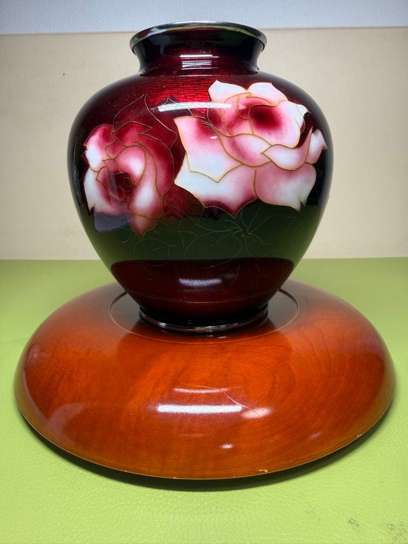 赤色バラの花瓶 約18cm 誕生日・プロポーズは12本の赤バラ花束とガラス花瓶セット MERIA ROOM