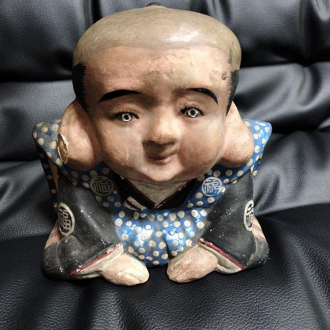 福助人形 お辞儀福助 陶器 縁起物 骨董 人形 アンティーク 日本人形