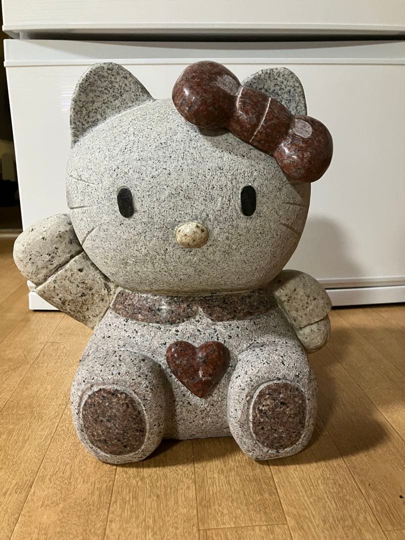 ハローキティ 石像 ハローキティ キティーちゃん 石像 御影石 置物 全長約27cm 猫 希少