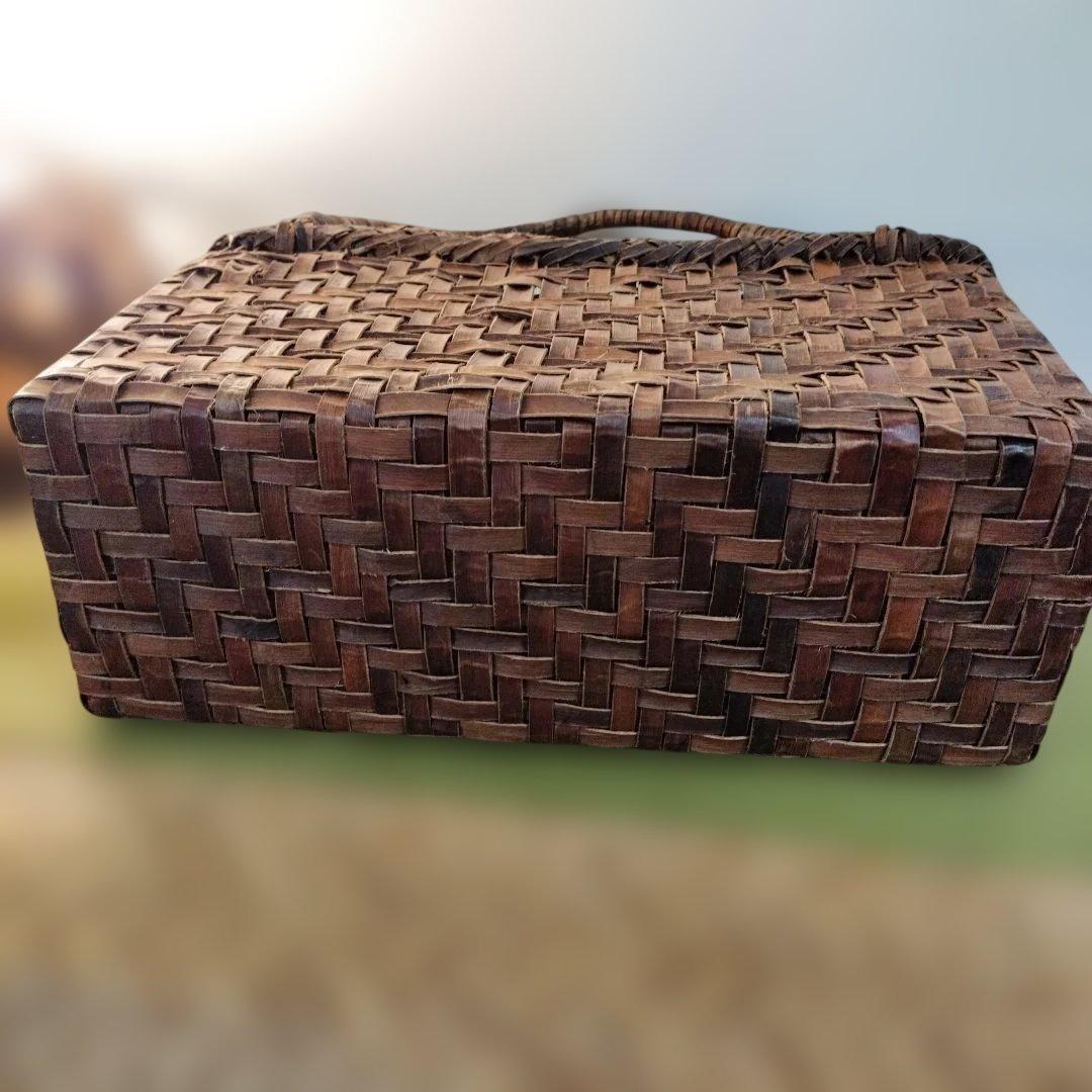 胡桃網代編み約横30高さ16幅12 - メルカリ