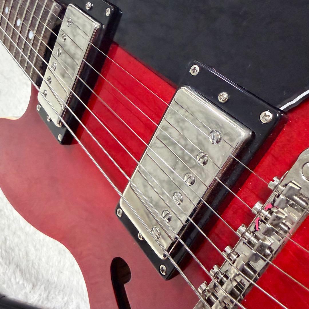 美品 Epiphone エピフォン Dot CH セミアコ エレキギター ケース