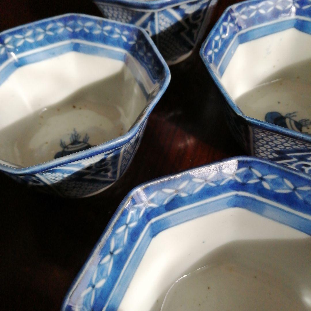 古伊万里 染付八角向付 5客 11cm 江戸後期 - メルカリ