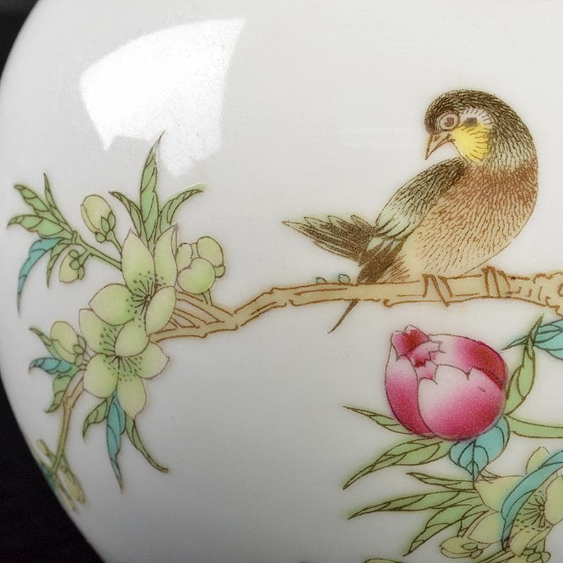 中国 中国景徳鎮製 粉彩 漢詩花鳥文 玉壷春瓶 時代箱付 M R6427 - メルカリ