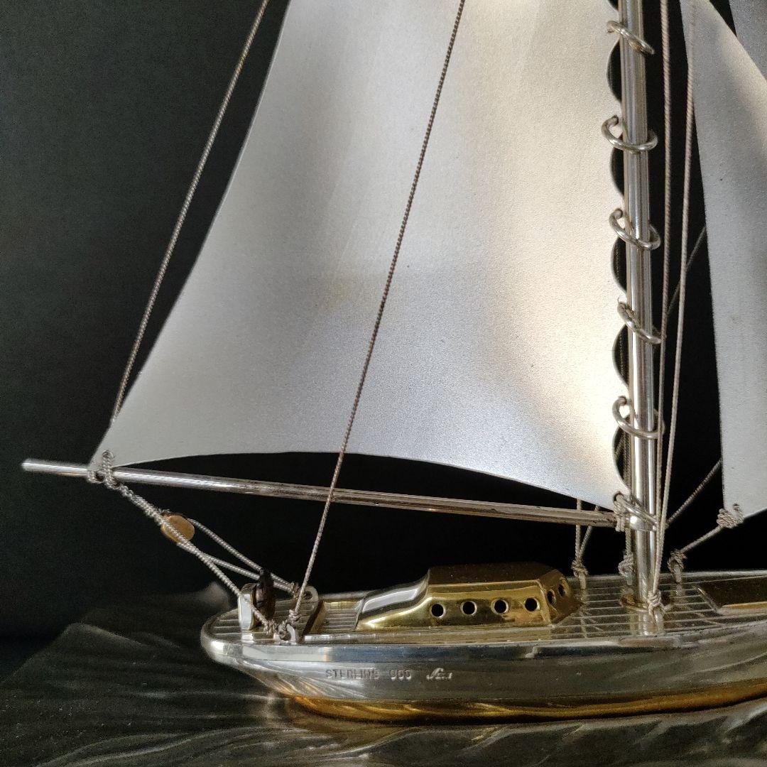 B27-1/STERLING 960/銀製ヨット 置物/オブジェ/銀船 - メルカリ
