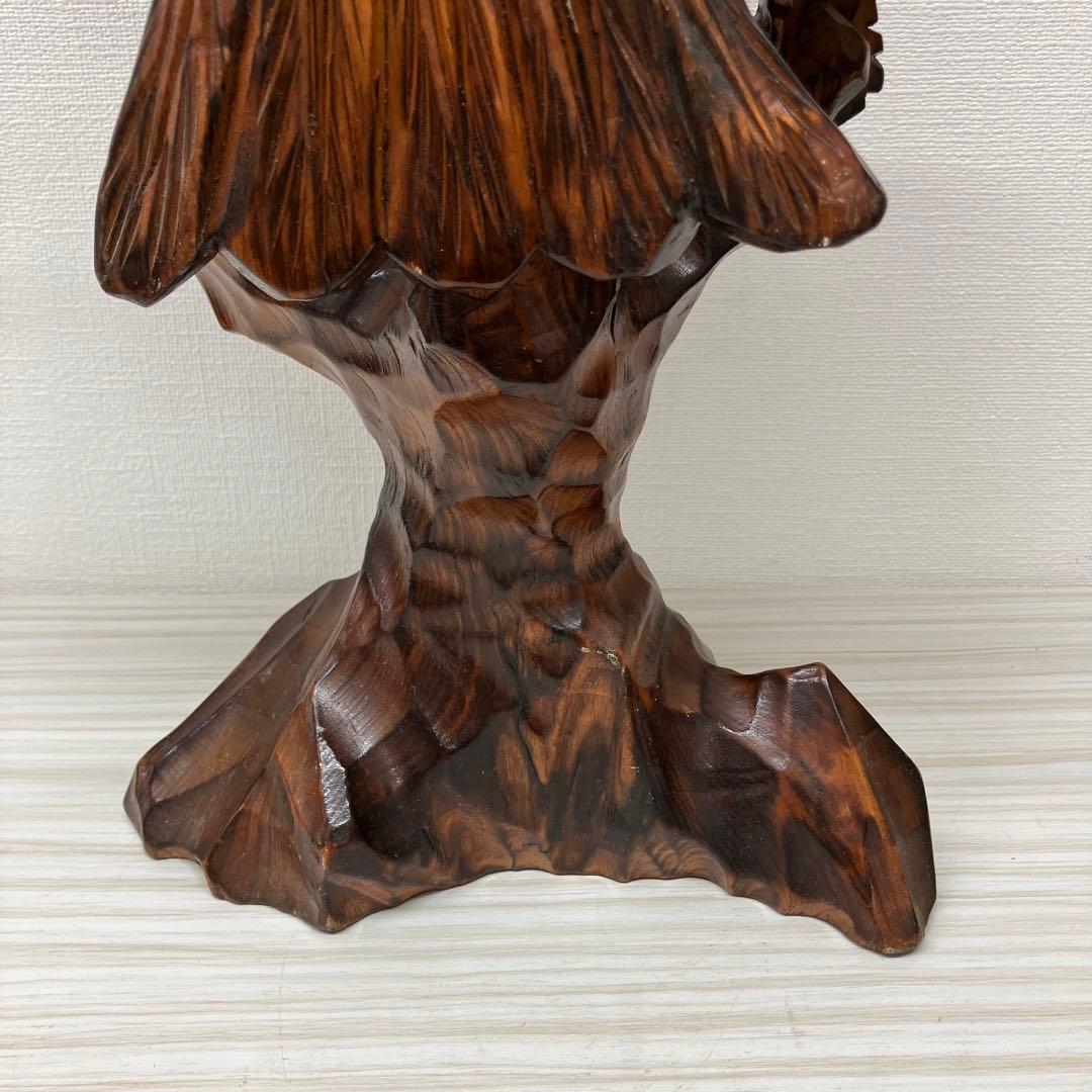 木彫り/鷹/鷲/美術品/オブジェ/アンティーク/彫刻】置物 木製彫刻