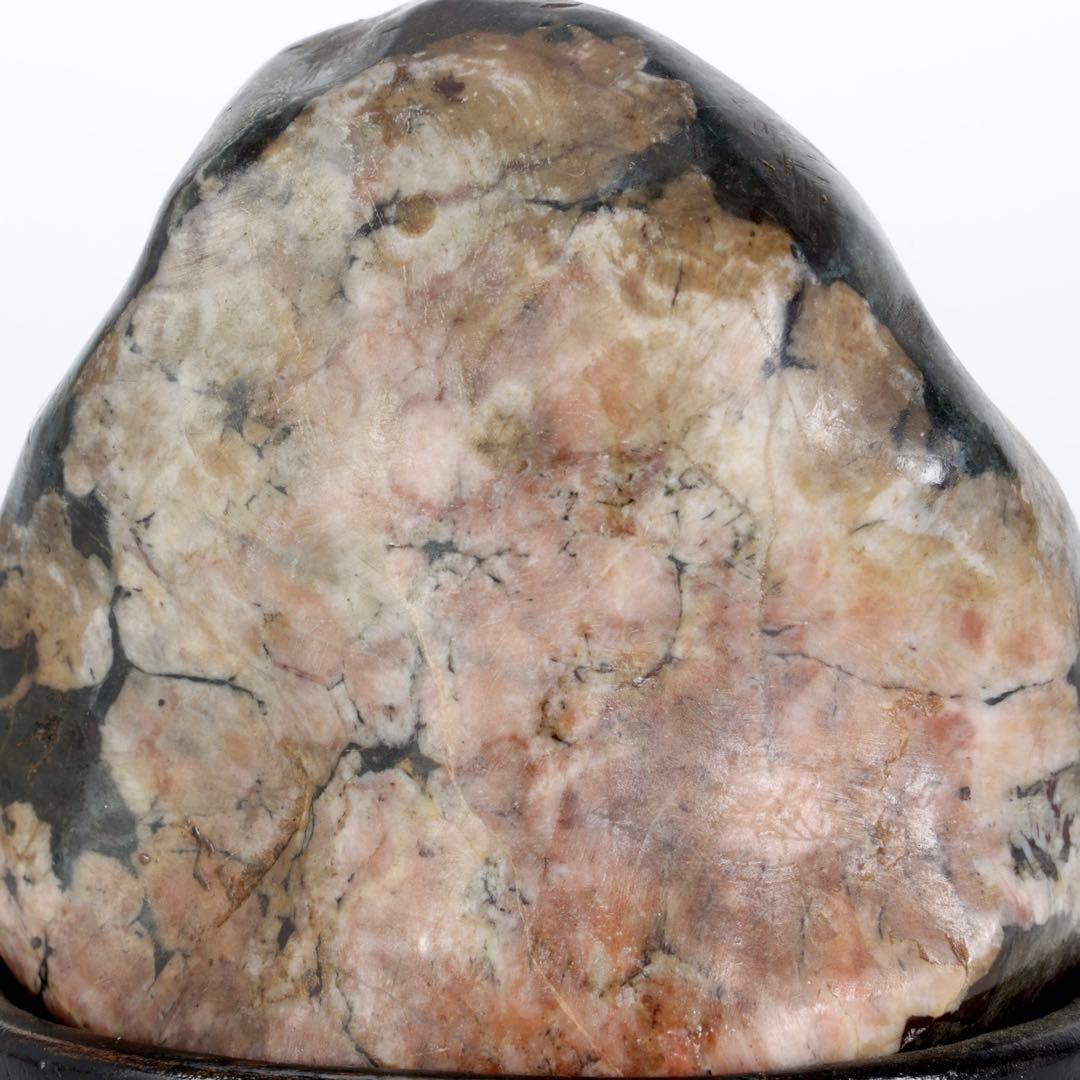 菊花石 菊紋石 紋石 台座付 635g 鑑賞石 原石 自然石 美