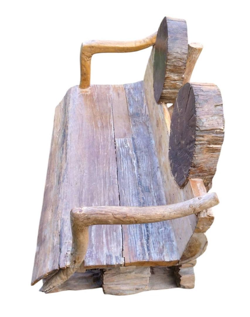 木製 シンプル ベンチ 流木 チェア 2人掛け