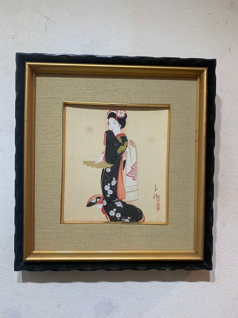 絵画額装　日本画　肉筆画　真作　木谷千種『美人画』女流画家 絵画額装 日本画 肉筆画 真作 木谷千種『美人画』女流画家 - メルカリ