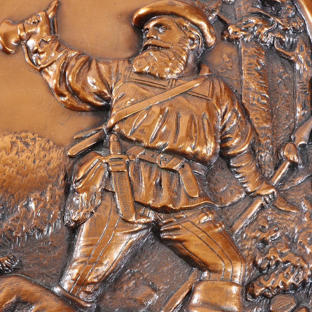 ビンテージの黒い森の壁飾り 主猟犬付き ソ連の伝統・鍛金芸術 チェ